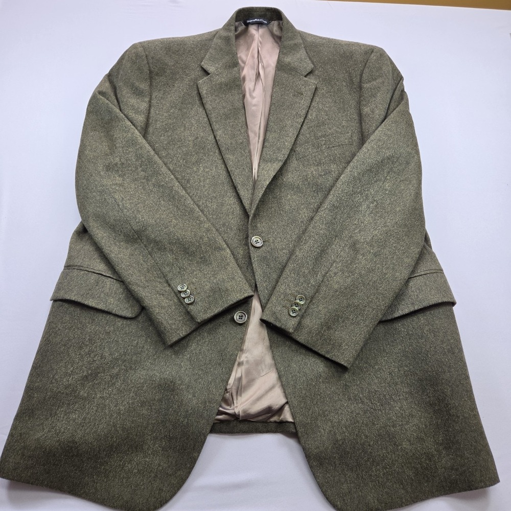 Coppley Men's 100% Cashmere 2-Button Mens Blazer Brown/Olive 46 L